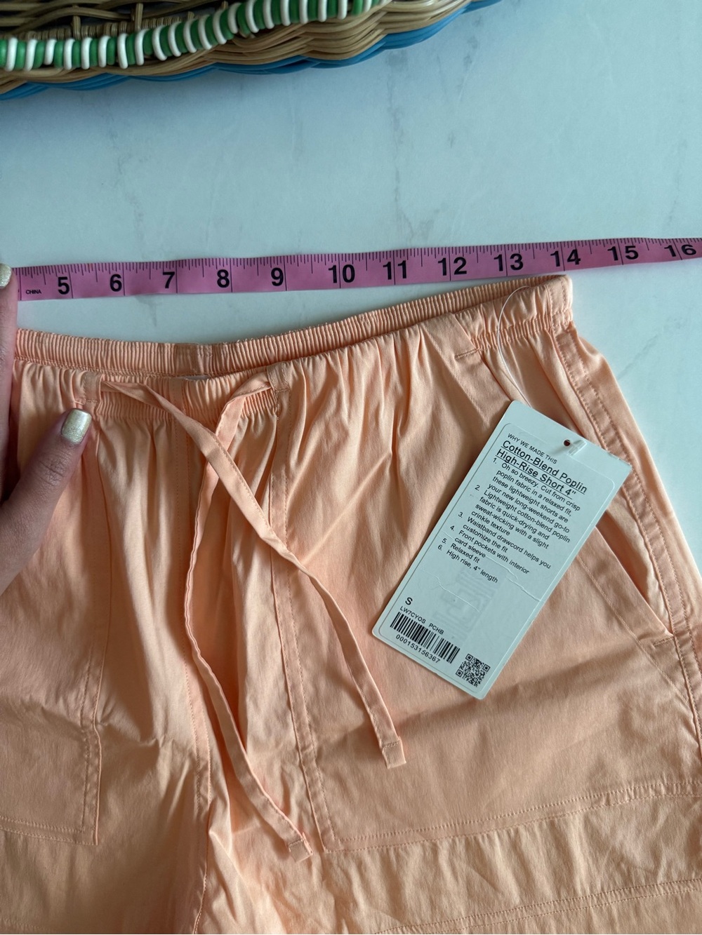 NWT Lululemon High Rise Cotton Blend Poplin Shorts - Picture 5 of 5